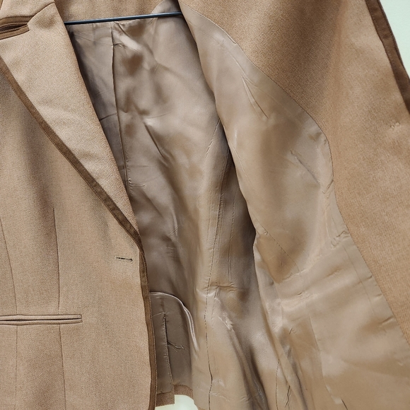 i.e. Brown Blazer Single Breasted One Button Lined Jacket Size 10 - Picture 8 of 13